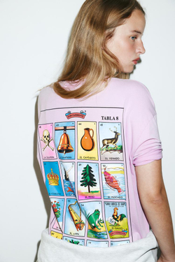 ZARA ФУТБОЛКА С ПРИНТОМ DON CLEMENTE®, СВЕТЛАЯ МАЛЬВА