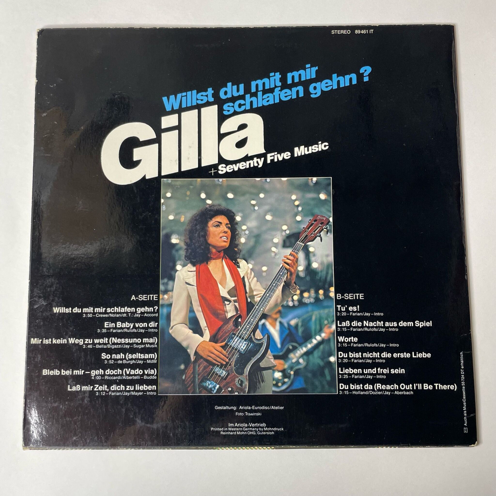 Винтажная виниловая пластинка LP Gilla and Seventy Five Music Willst Du Mit Mir Schlafen Gehn (Germany 1975)