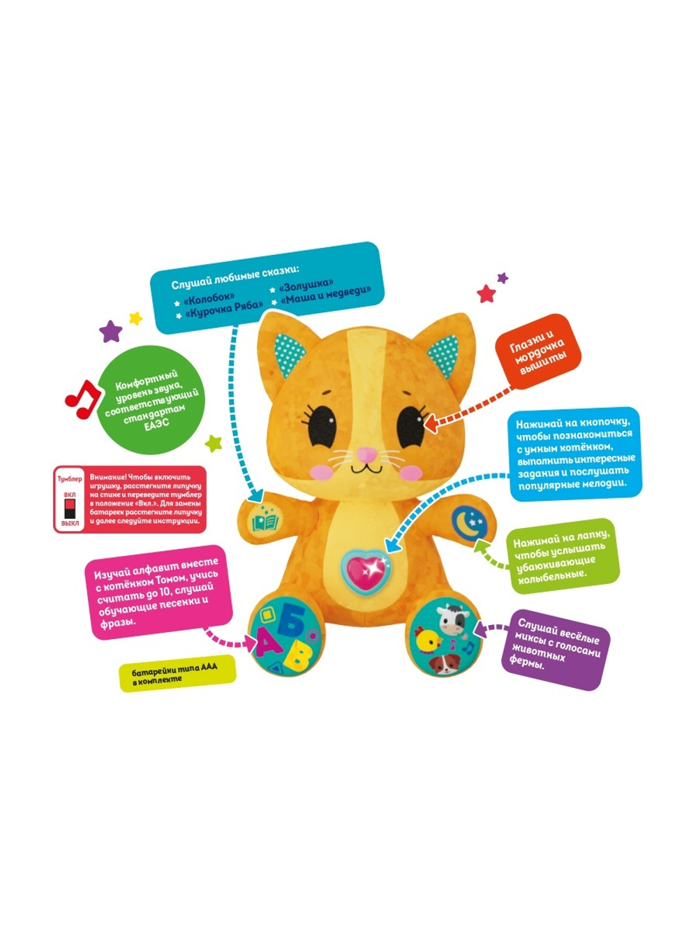 Интерактивная игрушка Kids Hits Учимся вместе с котенком Томом