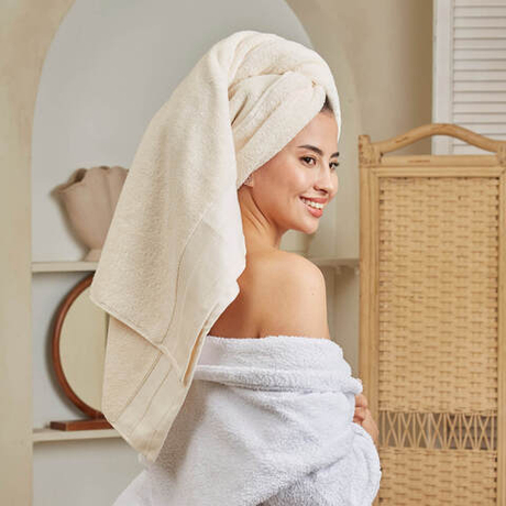 Полотенце банное 76х142 Onsilk Шанти кремовое