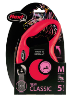Поводок-рулетка Flexi New Classic M. Лента 5 м. для собак до 25 кг. Красный