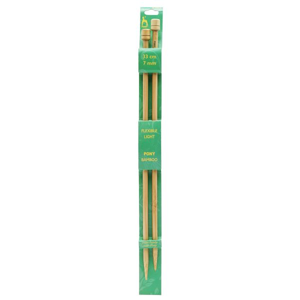 Спицы прямые Pony Bamboo ⌀7.0 мм, 33 см, бамбук, 2 шт, 66815