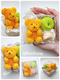 Набор из мыла «Мишка из роз, оранж»
