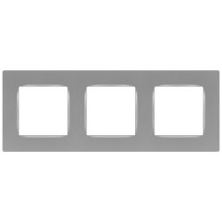 Рамка для розеток и выключателей ЭРА Серия 12 12-5203-03 на 3 поста, Классик, алюминий