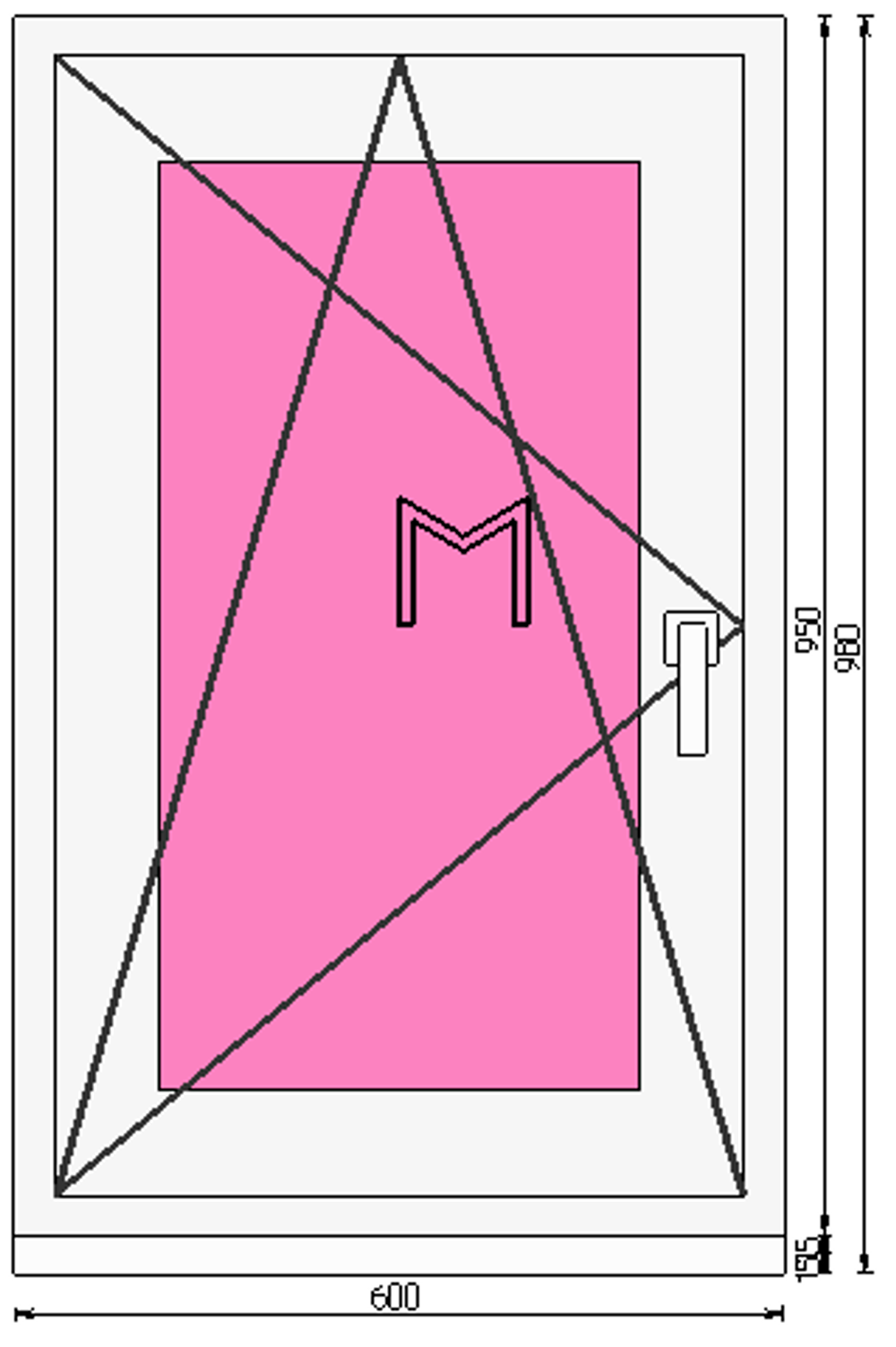 Пластиковое окно 950 х 600 ТермА Эко + Москитная сетка