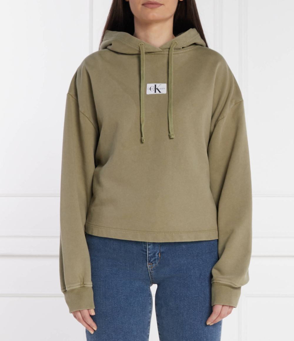 Худи WOVEN LABEL CALVIN KLEIN JEANS - хаки(J20J223082)
