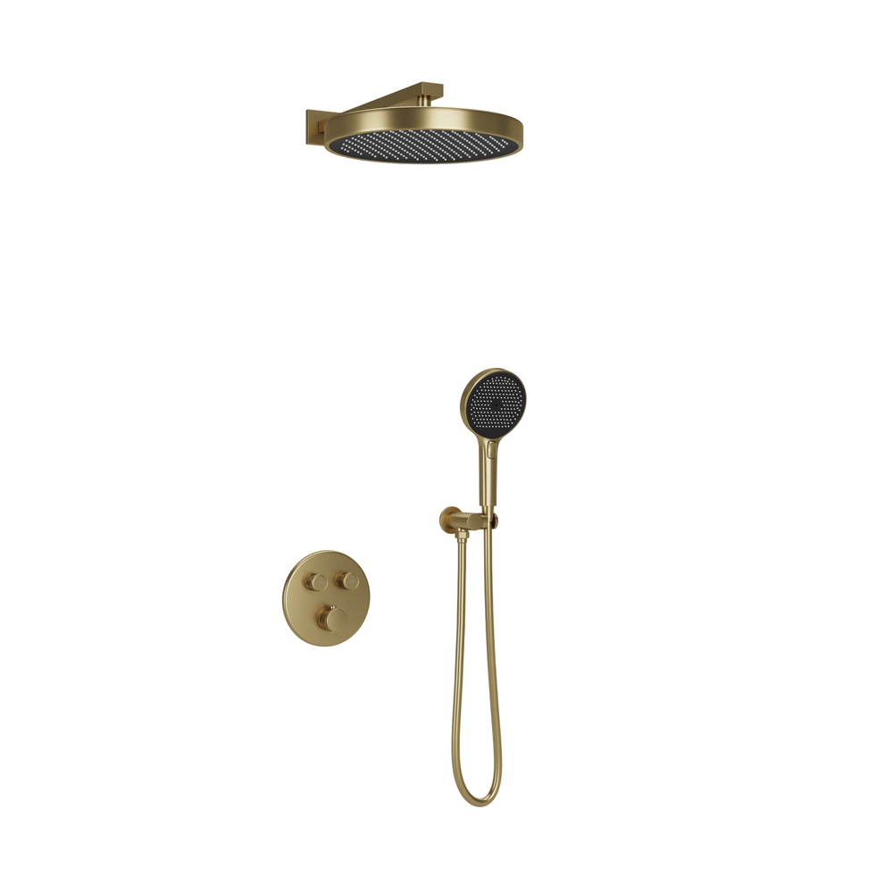 Душевой комплект Sancos Space встраиваемый c термостатическим смесителем, цвет брашированное золото , арт. SC3006BG