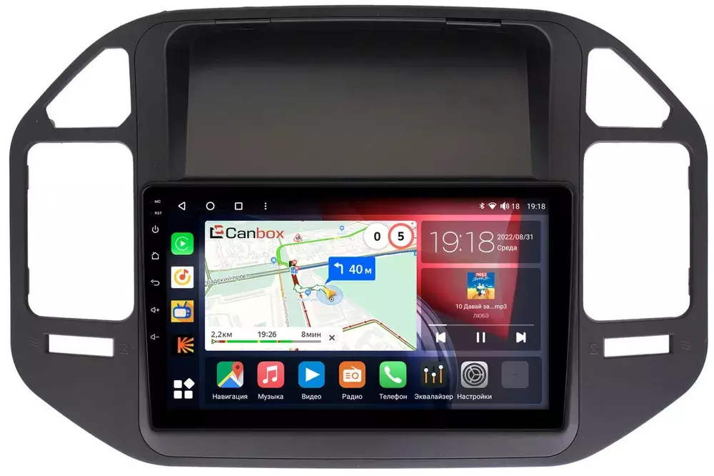 Магнитола для Mitsubishi Pajero 3, Montero 3 1999-2006 (рамка черная) - Canbox 9-266 Qled, Android 10, ТОП процессор, SIM-слот