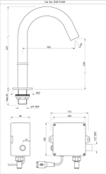 Jaquar, Смеситель для раковины Blush, сенсор., Хром SNR-CHR-51449