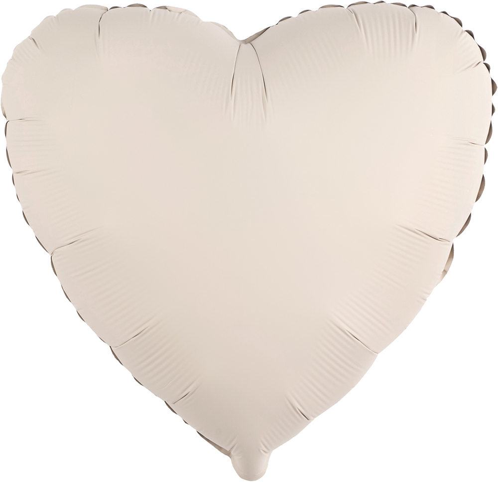 Сердце 18" Кремовый Латте, Матовый Fm
