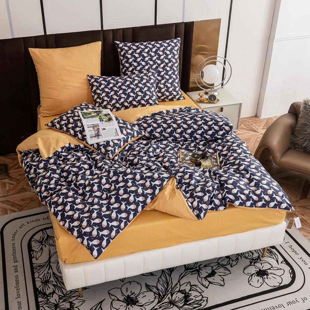 Комплект постельного белья Люкс Сатин 100% хлопок на резинке AR321