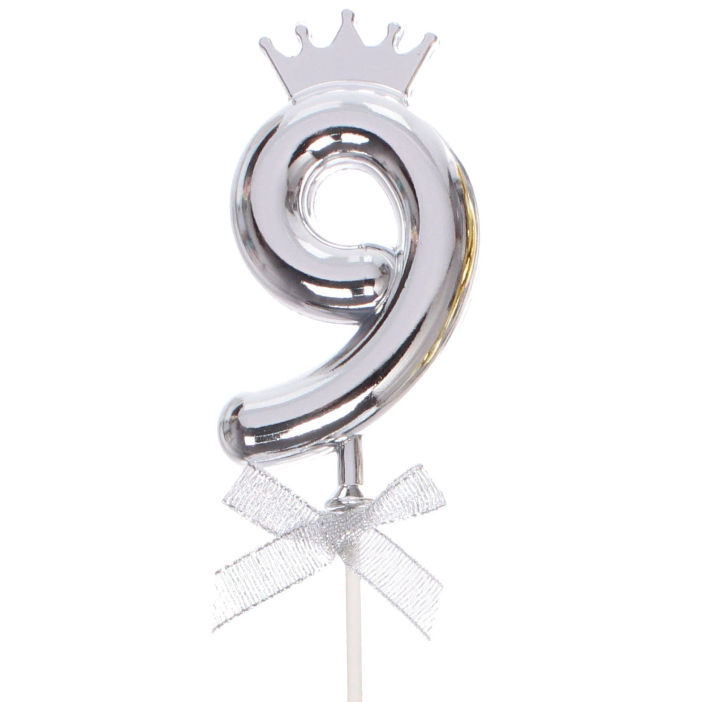 Топпер Цифра Королевский вечер «9» 22 см, микс