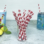 Трубочка для коктейля «Праздник» 19,5 см d-6 мм (набор 25 шт), Красный