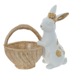 GAEM Фигурка декоративная "Заяц с корзиной", L24 W15 H24 см