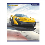 Тетрадь 12л., линия, Alingar, скрепка, блок офсет, 100% белизна, мелованный картон (стандарт), "Off road"