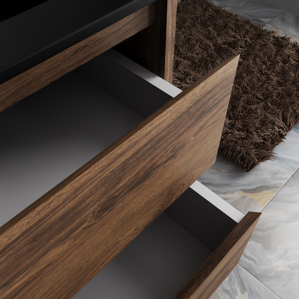 Тумба под раковину Vincea Gio 800 подвесная, 2 выкатных ящика soft-close, C.Oak