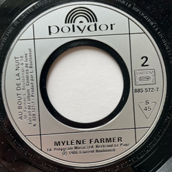 Винтажная виниловая пластинка LP Mylene Farmer Tristana (Франция 1987) 7 дюймов маленькая пластинка
