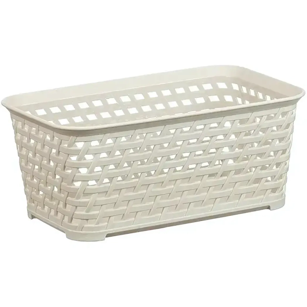 Ящик РОТАНГ 2,2л 240х100мм белый ротанг