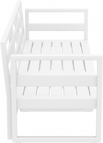 Диван пластиковый трехместный с подушками Siesta Contract Mykonos XL, белый, черный