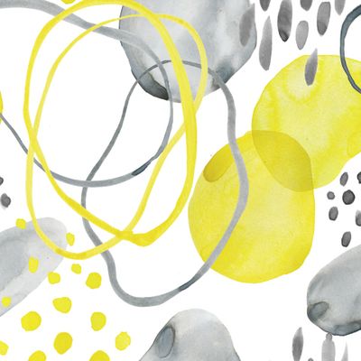 серый и желтый акварельная абстракция