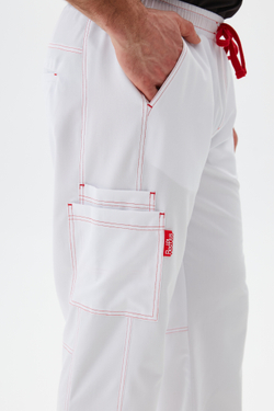 Брюки медицинские мужские Гекай, белый