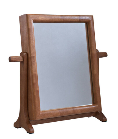 Зеркало настольное с регулировкой наклона из красного дерева