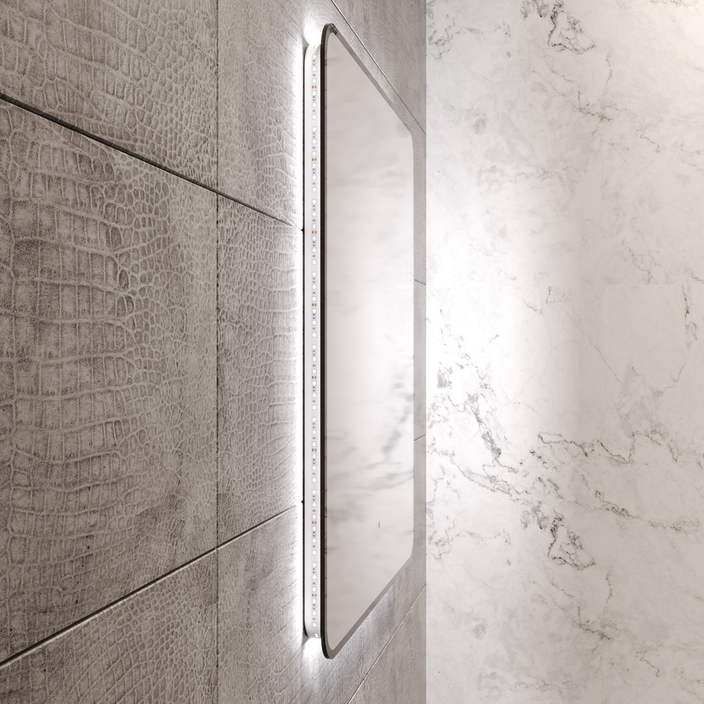 Зеркало MIXLINE "Инканто" 600*700 (ШВ) бесконтактный сенсор, светодиодная подсветка,черная окантовка