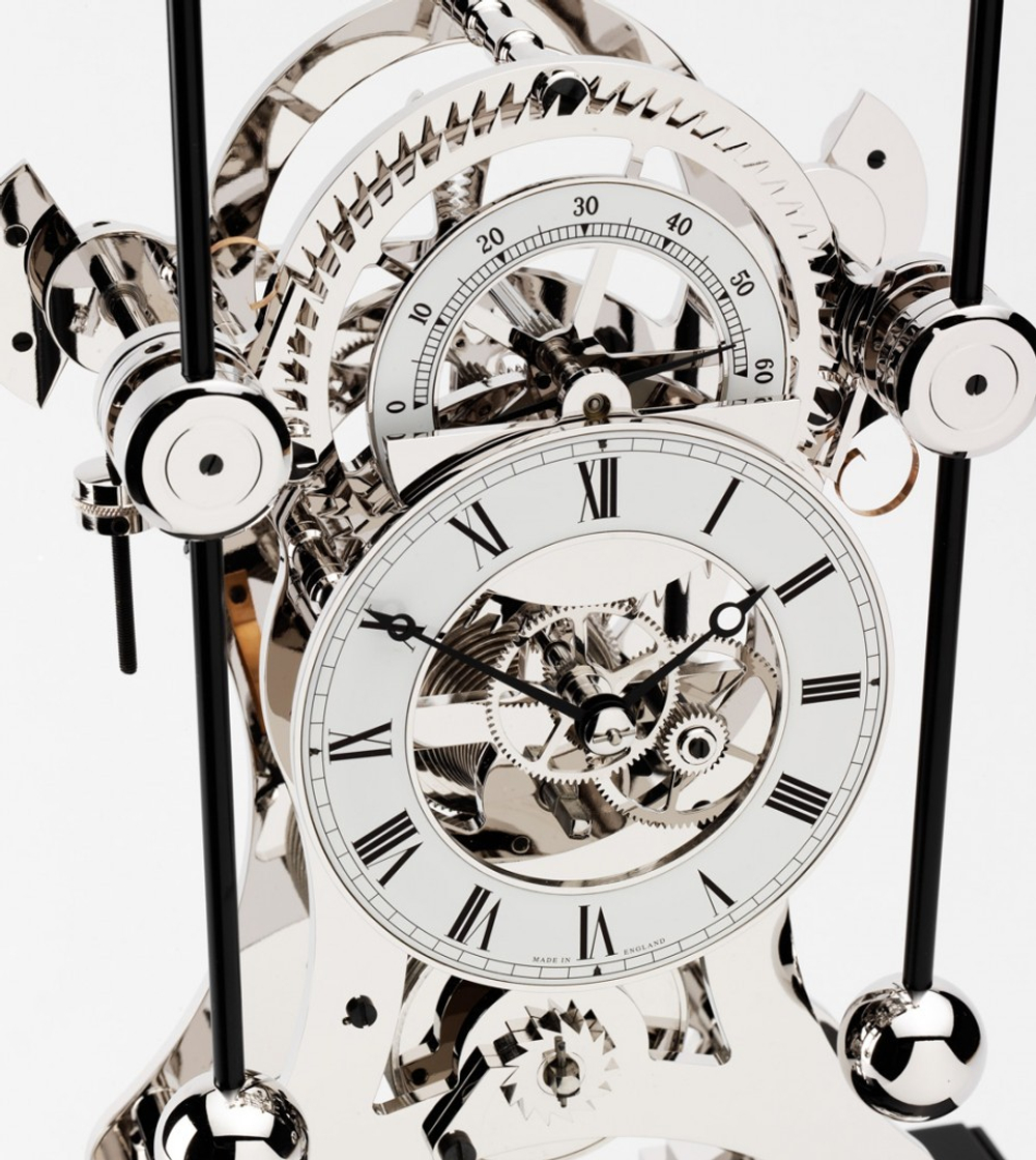 Часы-скелетон настольные Comitti S236S The Rhodium Plated Grasshopper Англия