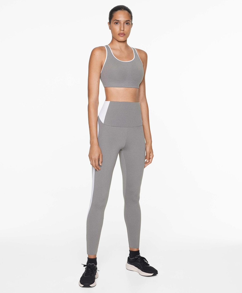 Oysho Спортивный бюстгальтер Compressive с высокой степенью поддержки, серый