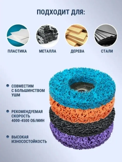 Коралловый диск 125 по металлу, круг коралловый 125 на УШМ, 4 цвета, на болгарку, разноцветные