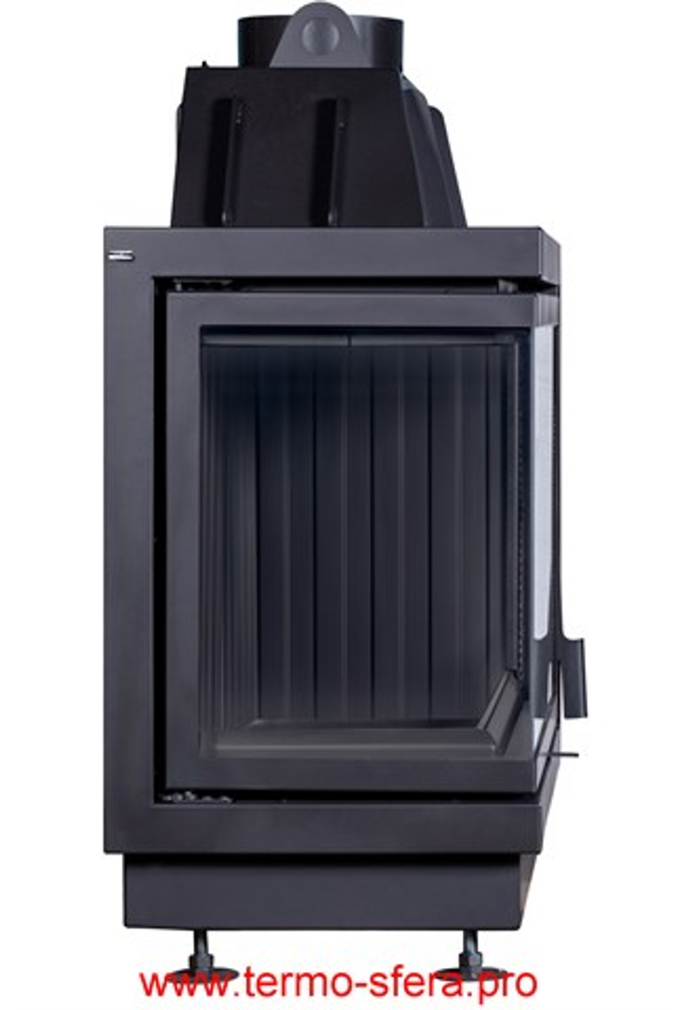 Каминная топка Экокамин Альфа 700 LB два стекла левая черный шамот