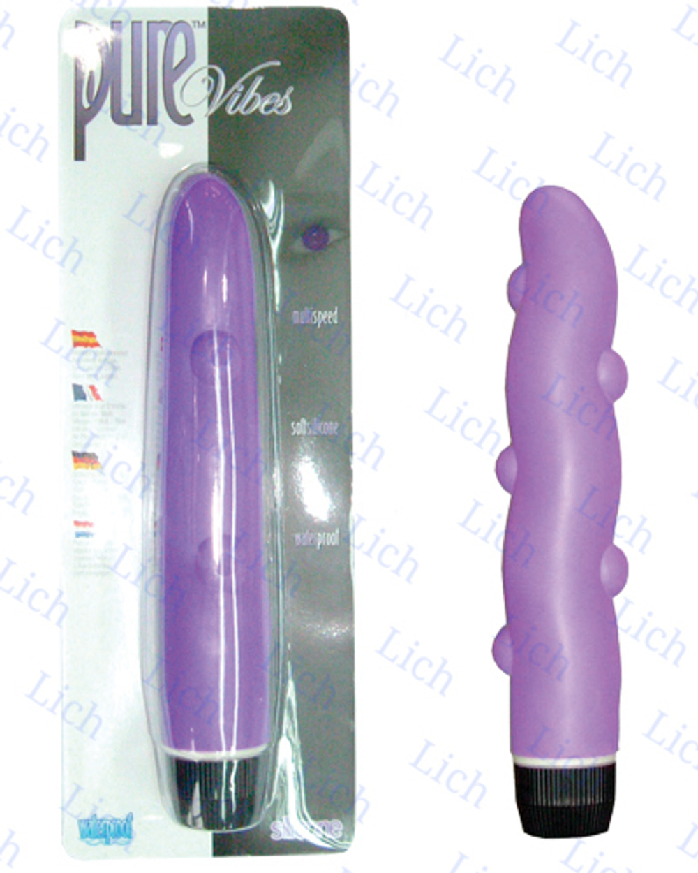 Изогнутый сиреневый вибромассажер PURE