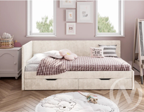 Кровать Лео 0;8 КР-49 (белый/мокко)