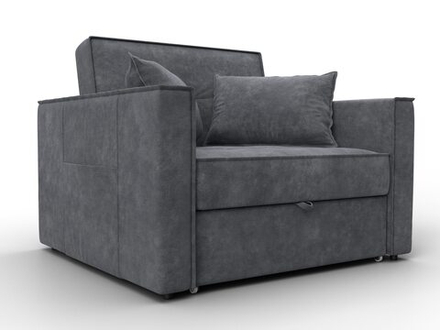Кресло-кровать Лига-104 (80), BRUT 16 темно-серый, Велюр, 134848