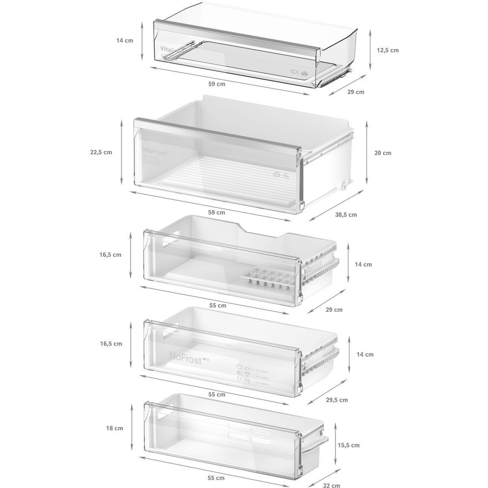 Встраиваемый холодильник Bosch KBN96ADD0 Serie 6, двухкамерный, A+, 284 л, морозилка 98 л, белый