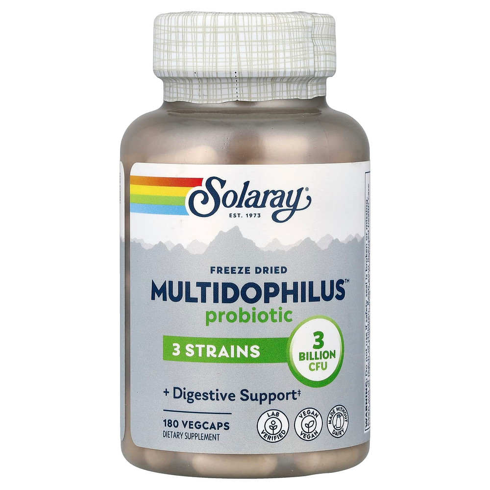 Solaray, сублимированные пробиотики Multidophilus™, 180 растительных капсул