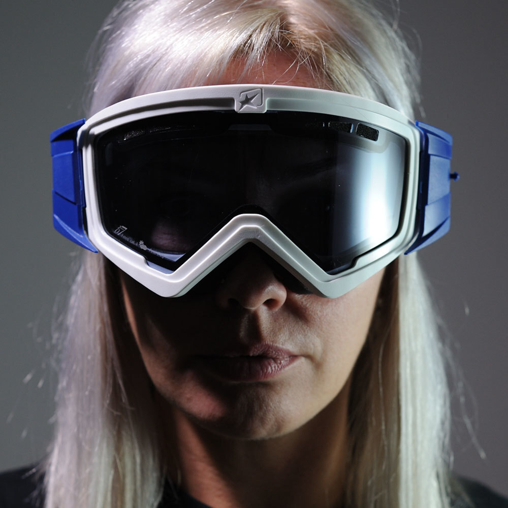 Очки кроссовые ARIETE MUDMAX GOGGLES, белый, двойная голубая вентилируемая линза без пинов 14940-BDA