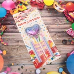 Свечи для торта Цифра Воздушное сердце «0» (свечи 8 см, сердце 5*13 см)