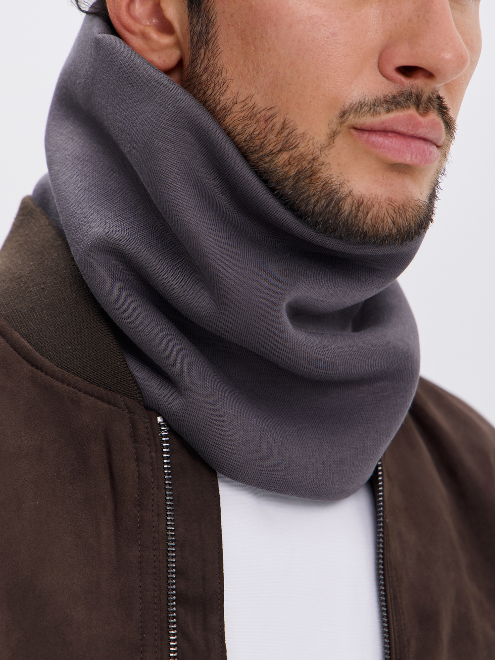 Снуд из футера с начесом для мужчин