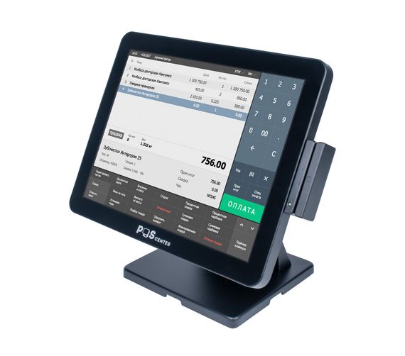 Сенсорный моноблок POScenter Atlas (15&quot;, Resistive, J4125, RAM 8Gb, SSDM2 128Gb, MSR) без ОС