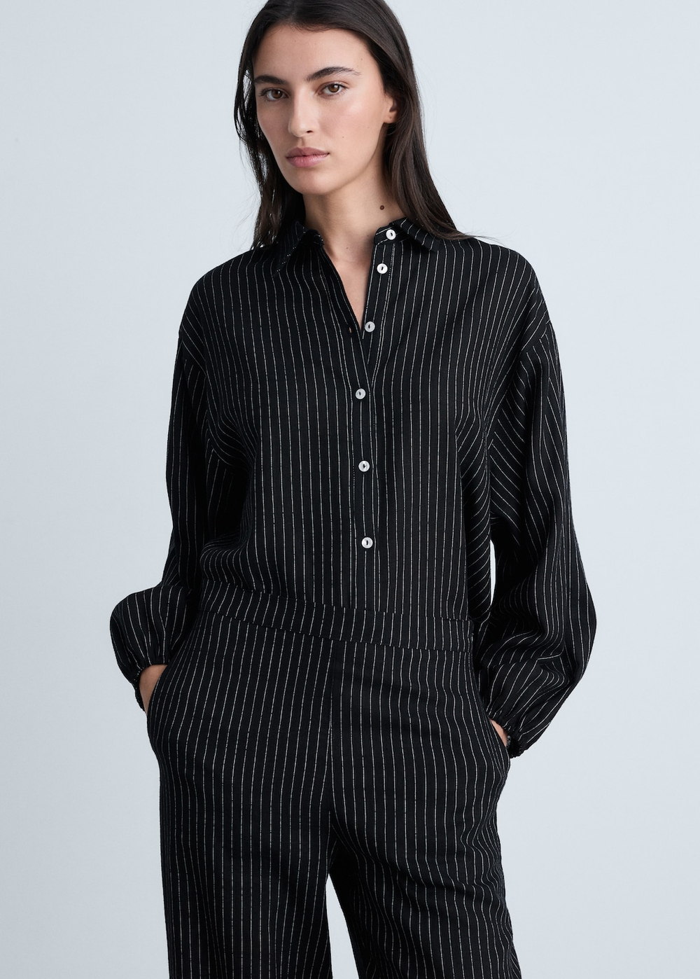 Прямые брюки в полоску