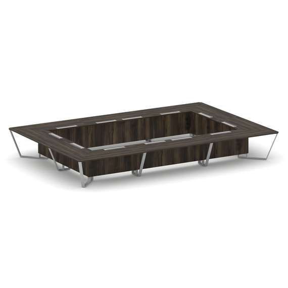 Steel Meet Стол переговорный прямоугольный KDK-PR.B.SP-26K2 Дуб Мали/Металл Серый 6000*4000*750