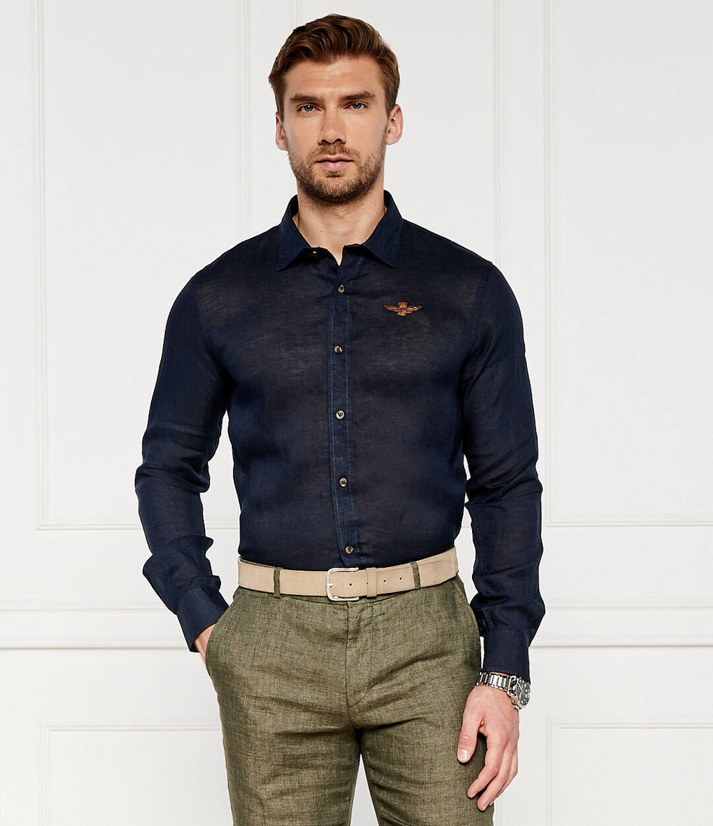 Льняная рубашка CAMICIA Aeronautica Militare - темно-синий(CA1239CT3089)