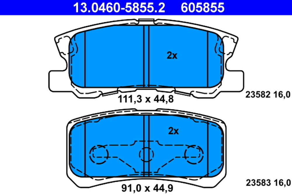 ATE - 13046058552-ATE - Brake Pad Set, disc brake