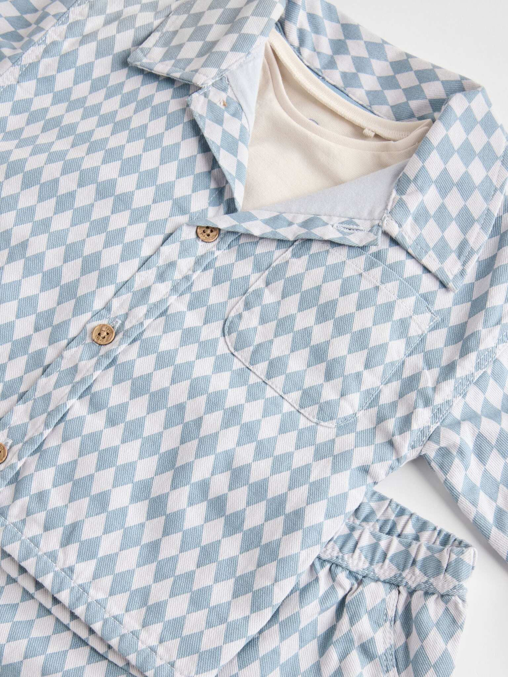 Комплект из трех предметов для мальчика Next B50-746, Голубой, Белый, Бежевый