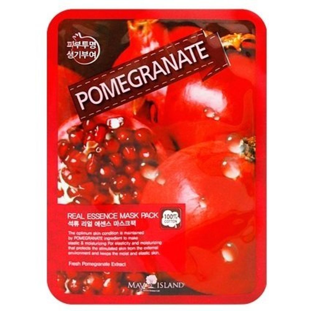 Маска тканевая для лица с гранатом MAY ISLAND Real Essence Pomegranate Mask Pack