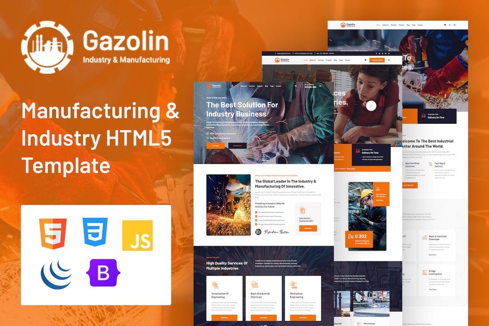 Gazolin - HTML-шаблон для промышленности и производства