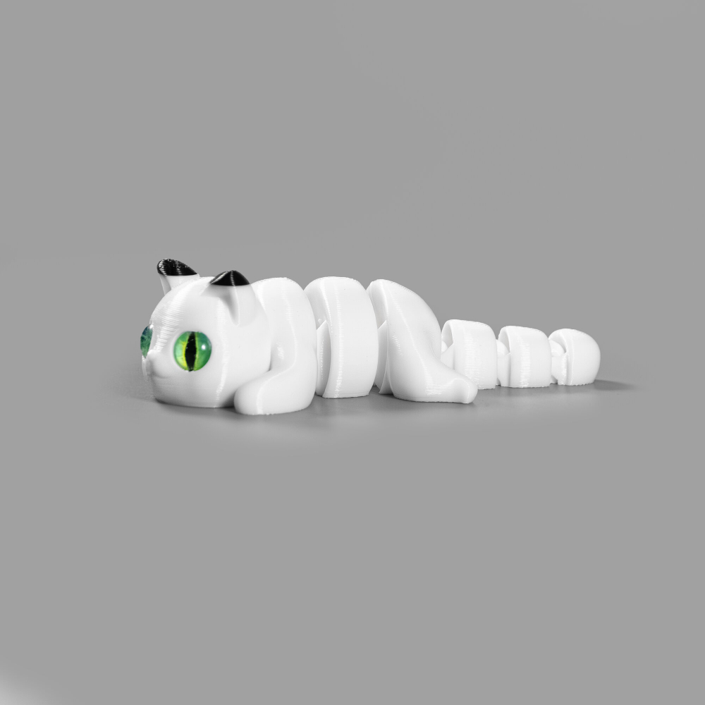 Мини котёнок пятнистые ушки, игрушка антистресс, 10 см., белый с черным