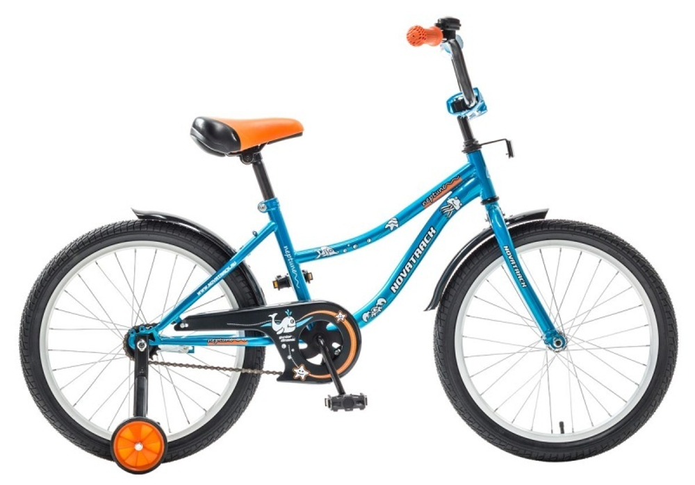 Велосипед NOVATRACK 20", NEPTUNE синий, защита А-тип, короткие крылья, нет багажника