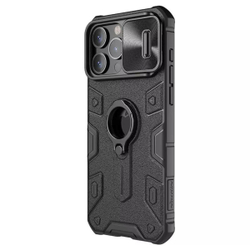 Противоударный чехол с кольцом и защитой камеры Nillkin CamShield Armor Case для iPhone 15 Pro